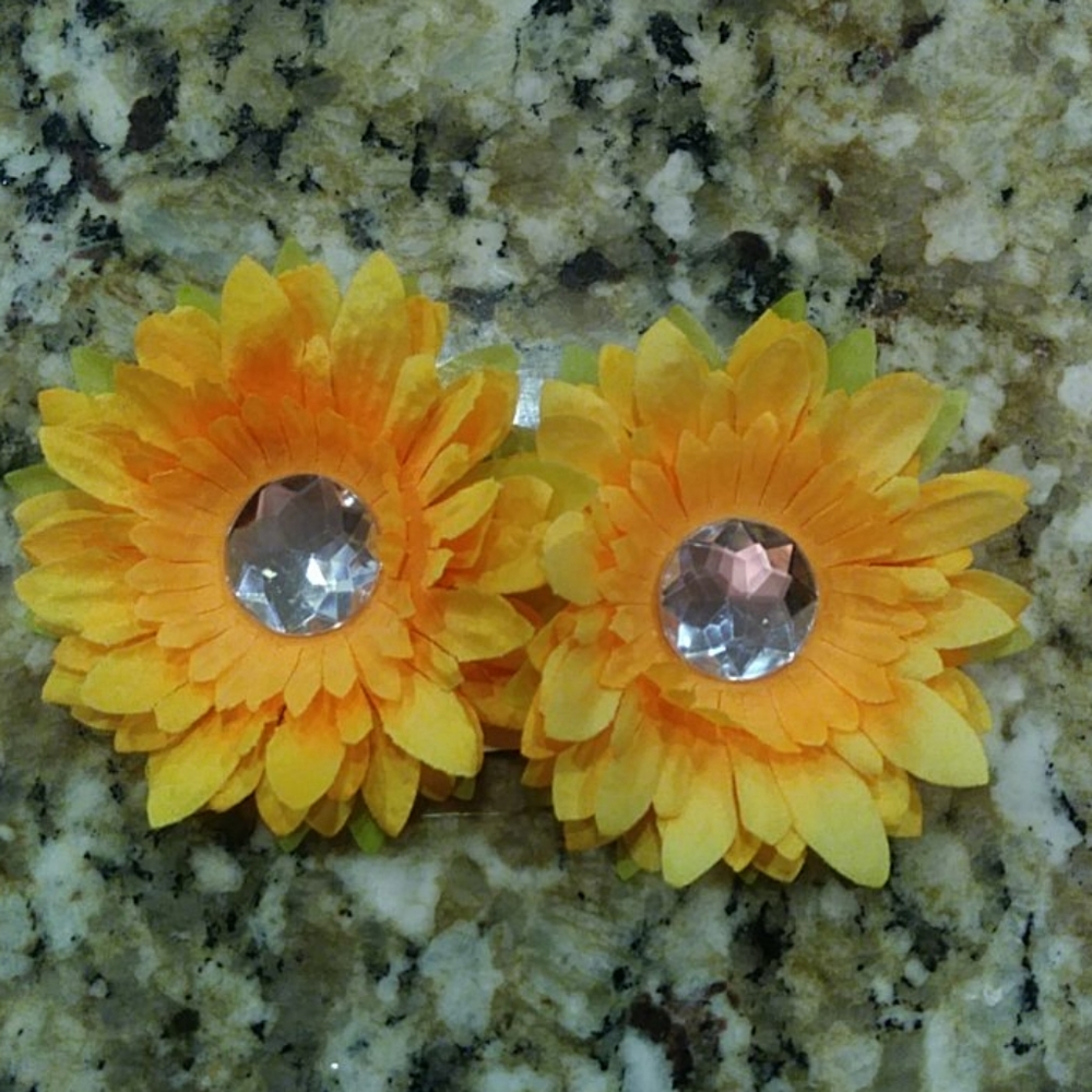 Sunflower Hair Clips